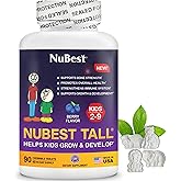 NuBest Tall Kids - Toddlers Vitamins and Kids Vitamins for Age 2 to 9 - Support Bone Strength, Overall Health and Immunity - Animal Shapes - 90 Chewable Berry Tablets | 6 Weeks Supply