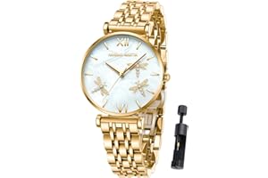HANNAH MARTIN Watches for Women Waterproof Ladies Analog Quartz Wrist Watches Stainless Steel Band Fashion Dainty Female Watch Luxury Bracelet Diamond