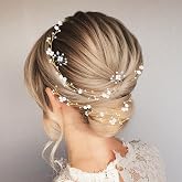 BEAYFILY Bridal Wedding Hair Vine,Extra Long Pearl and Crystal Beads Bride Head Piece,Silver Hair Accessories for Women and Girls (Golden)