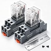 TWTADE 2Pcs Electromagnetic Power Relay with Base, 110V AC Coil 8‑Pin 10A | DPDT 2NO+2NC Relay with LED Indicator, DIN Rail &amp; Mounting Screws for Industrial Control Panel Automation Circuit YJ2N-LY