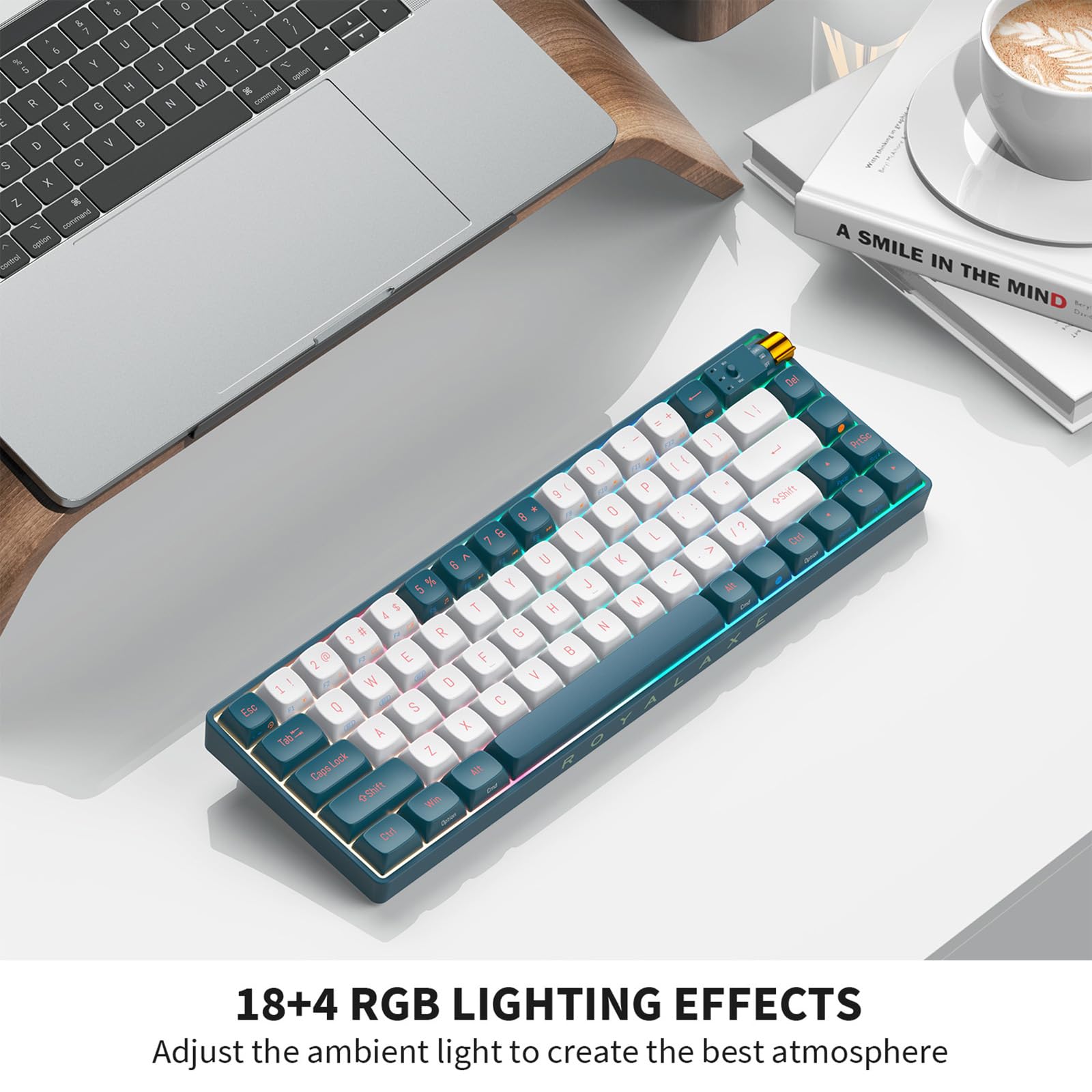 Royalaxe R68 Mua ROYALAXE R68 60% Wireless Mechanical Keyboard, Hot Swappable Custom ...