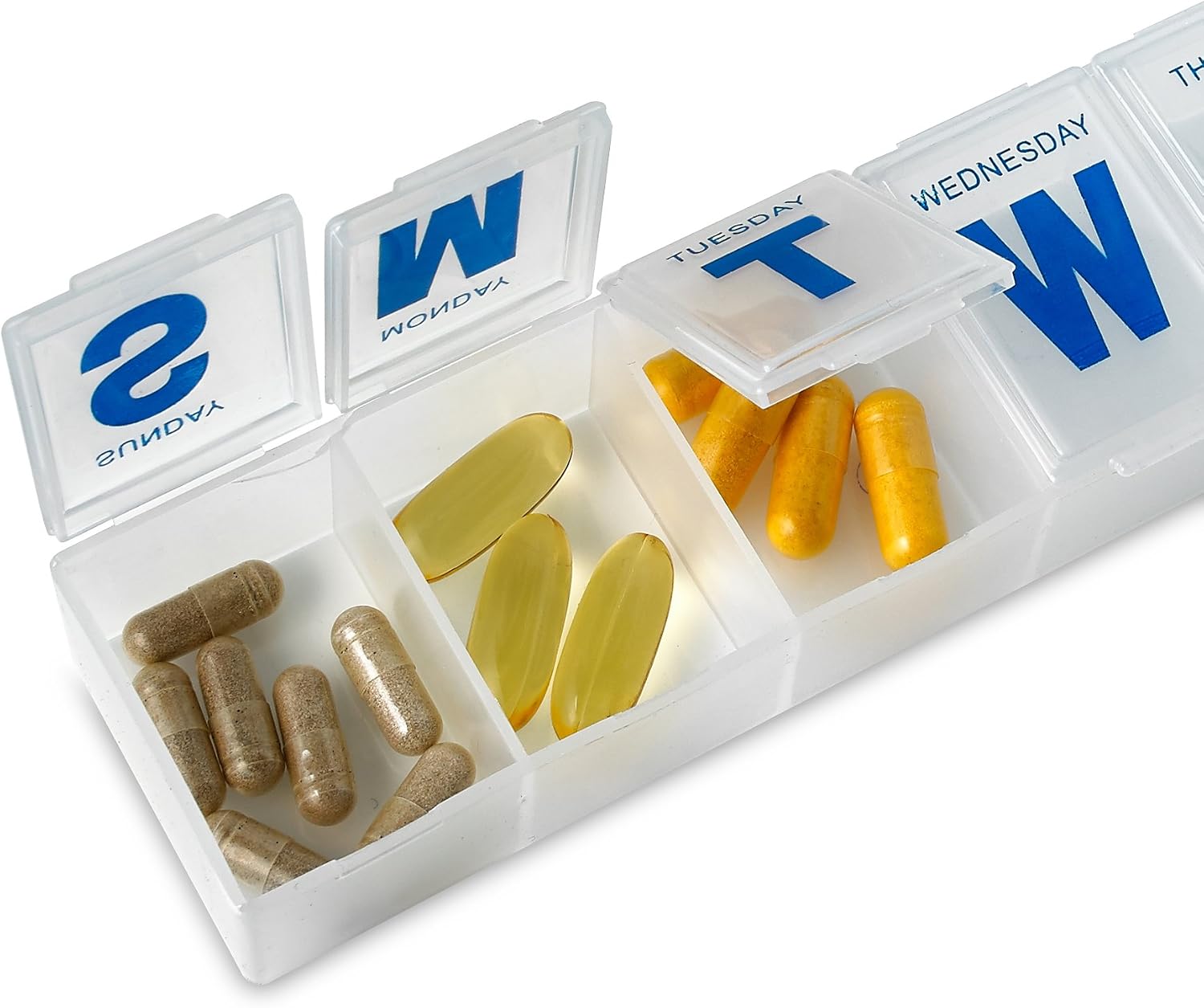 MEDca Weekly Pill Organizer, 7-Day Pill Planner Extra Large, Clear - Image 4