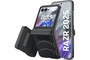 Vizvera for Motorola Razr 2025 Case with Hinge Cover,Built-in Screen Protector Shockproof All-Inclusive Smartphone Cover Wireless Charging for Motorola Razr 2025(Black)