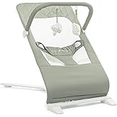 Baby Delight Alpine Deluxe Portable Baby Bouncer | Infant | 0-6 Months | 100% GOTS Certified Organic Cotton Fabric | Organic Sage