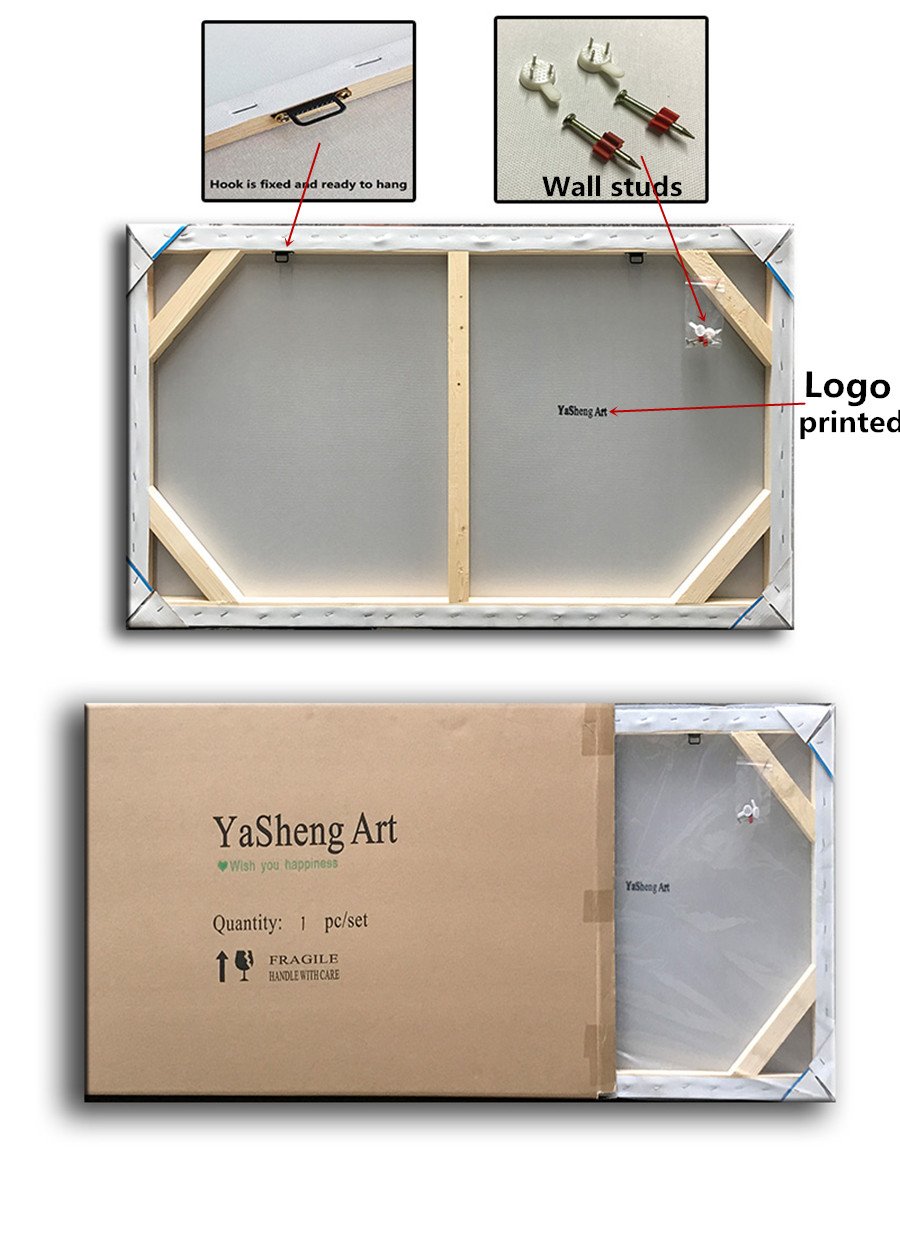 YaSheng Art -100% Hand-Painted Contemporary Art Oil Painting On Canvas Texture Palette Knife Landscape Paintings Modern Home Interior Decor Abstract Art 3D Flowers Paintings Ready to Hang 20x40inch