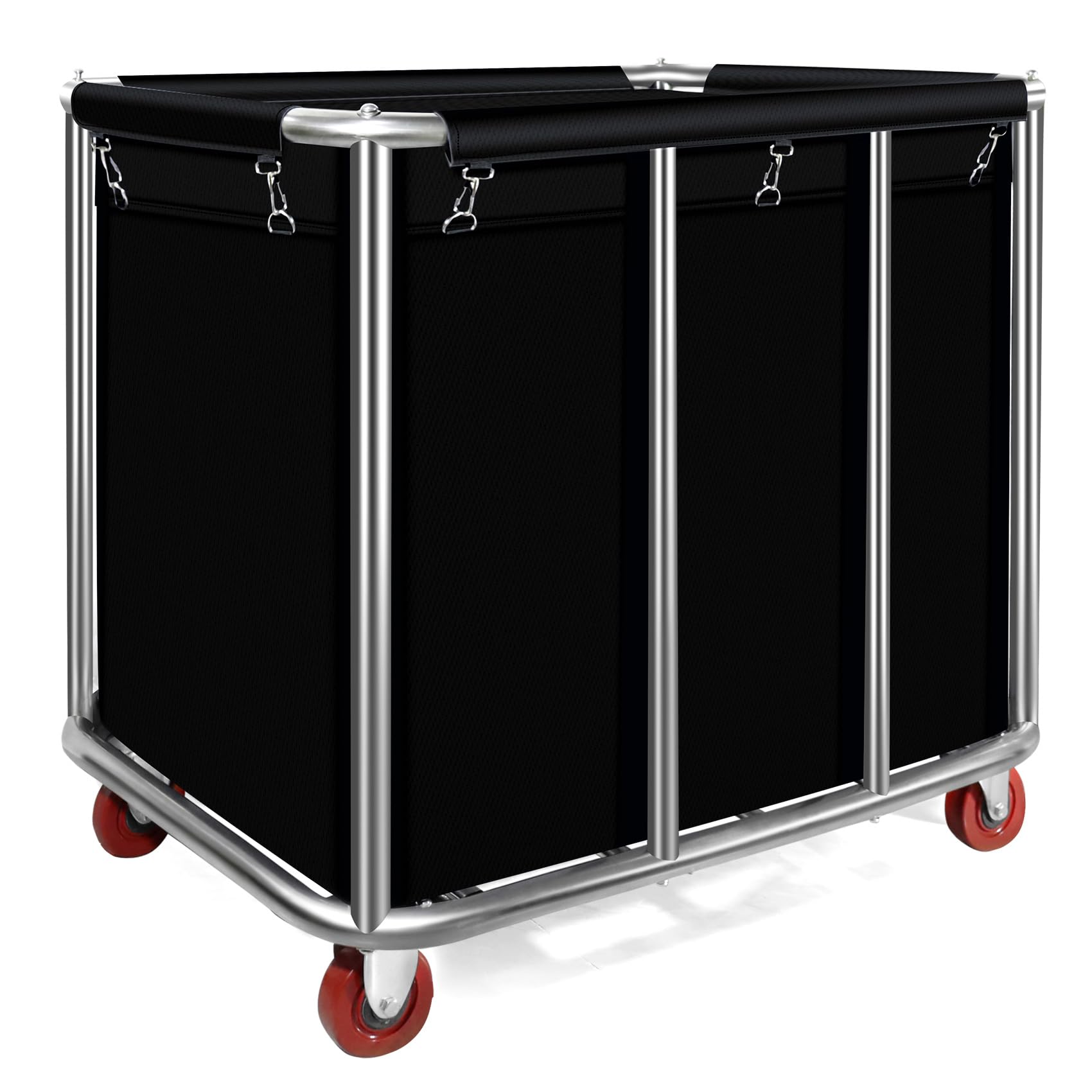 Photo 1 of **FOR PARTS. FINAL SALE. MISSING
PIECES. NO RETURN. NO REFUND**
Commercial Laundry Carts with Wheels 11.35 Bushel Industrial Laundry Cart Basket Trucks Heavy Duty Large Laundry Carts Hampers Reinforced Steel Frame,440 lbs Load, Black