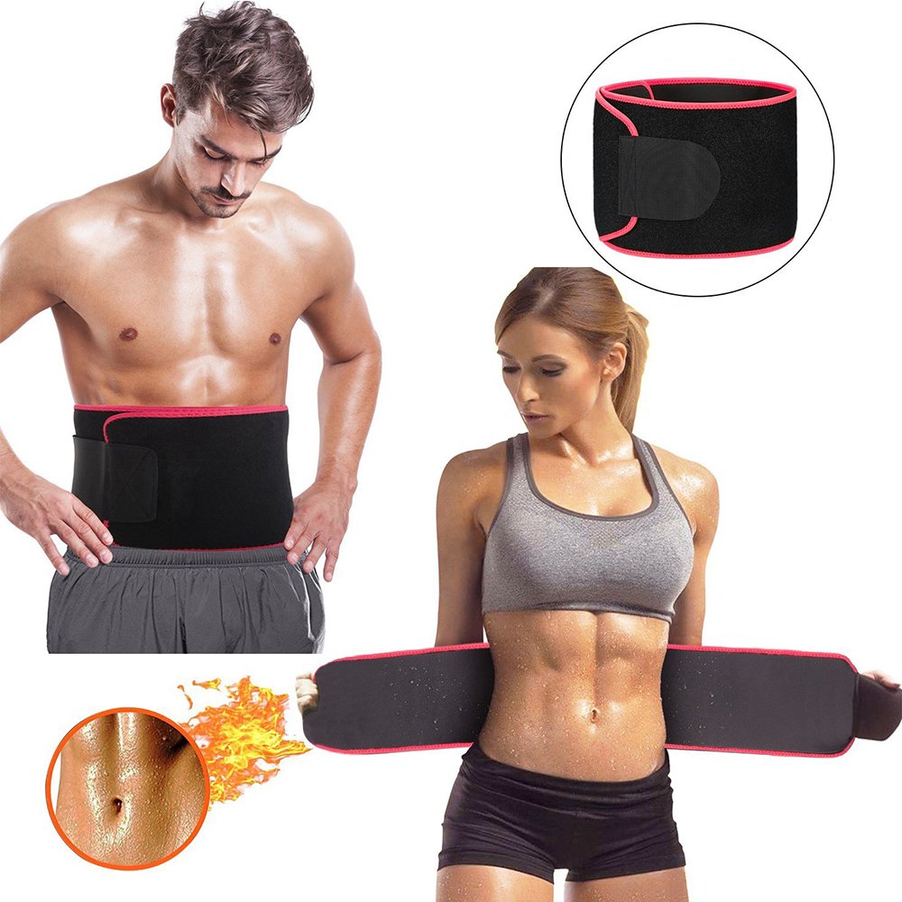 Waist Trimmers,Adjustable Waist Trimmer for Men and Women to Loose Weight and Keep Fit,Best Back Belt Support For Men Women, Back Support Belt For Squats, Deadlif,Thrusters Lifting Belt For Powerlift (Red piece, Large)