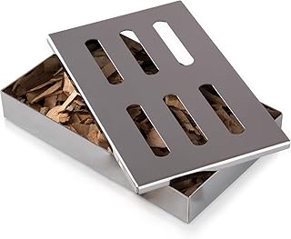 Blumtal Smoker Räucherbox aus rostfreiem Edelstahl - Gas-Grillzubehör oder Holzkohlegrill, 20x13x3,5cm, Silber