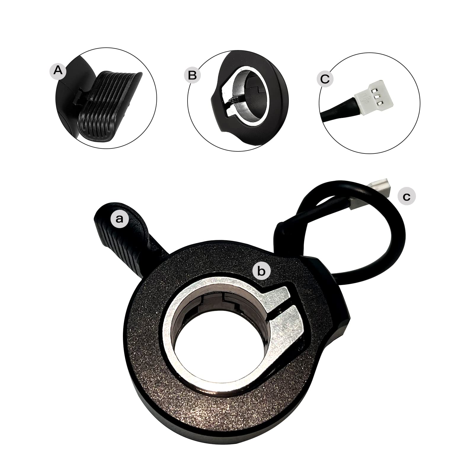 Electric Scooter Thumb Throttle Speed Control Finger Throttle Finger Throttle Brake Switch for 12v-72v Electric Scooter