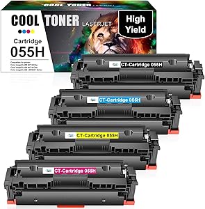 Cool Toner Compatible Toner Cartridge Replacement for Canon 055H 055 MF743Cdw Toner Canon imageCLASS MF741Cdw MF743Cdw MF746Cdw MF745Cdw MF743 LBP664Cdw Printer (Black Cyan Magenta Yellow, 4-Pack)