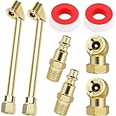 Hromee 8 Pieces Brass Air Chuck Set, Dual Head Air Chuck, Closed Ball tire Chuck and Quick Connect Air Plug