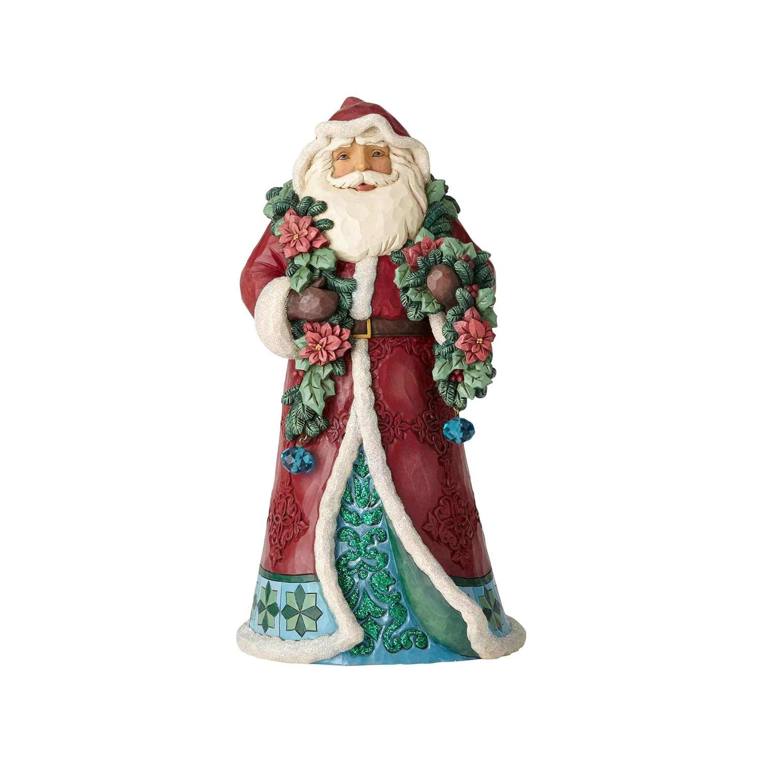 Jim Shore Natale.Enesco Jim Shore Heartwood Creek Winter Wonderland Santa With Garland Figurine 10 5 Multicolor Amazon In Home Kitchen
