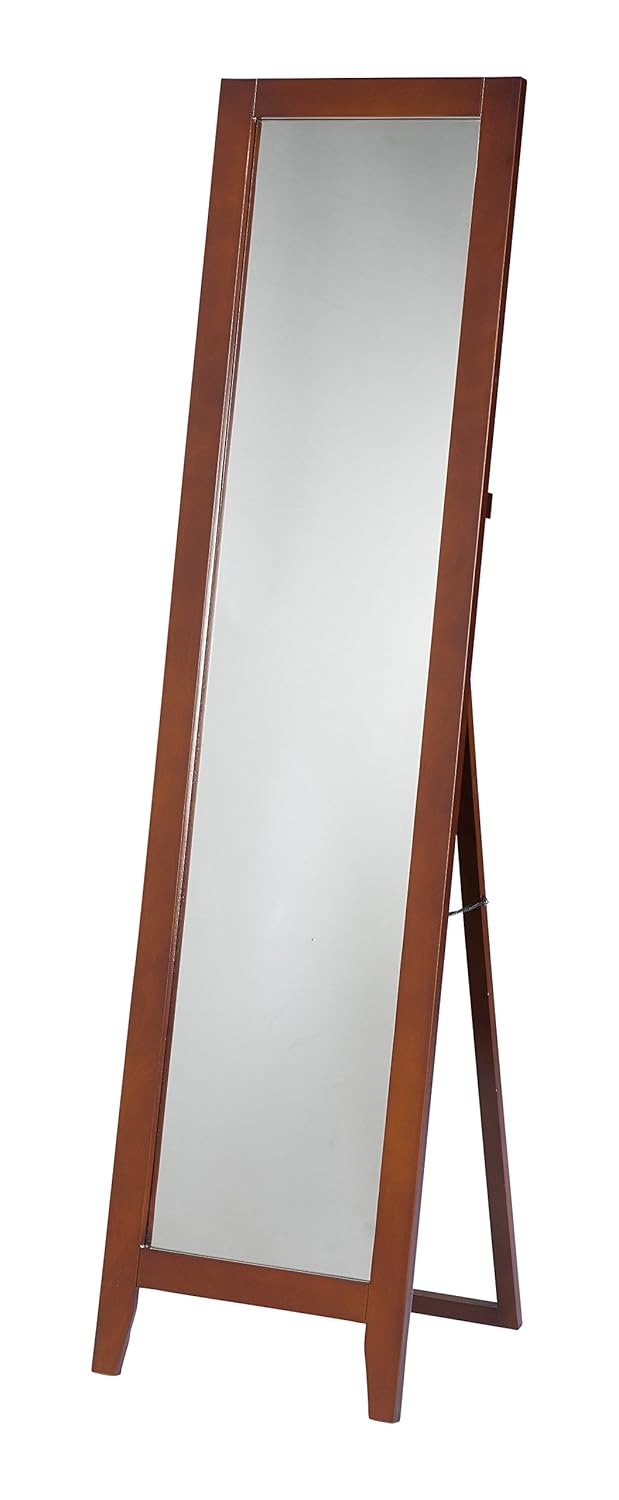 Kings Brand Brown Finish Wood Frame Floor Standing Mirror Mirrors Floor