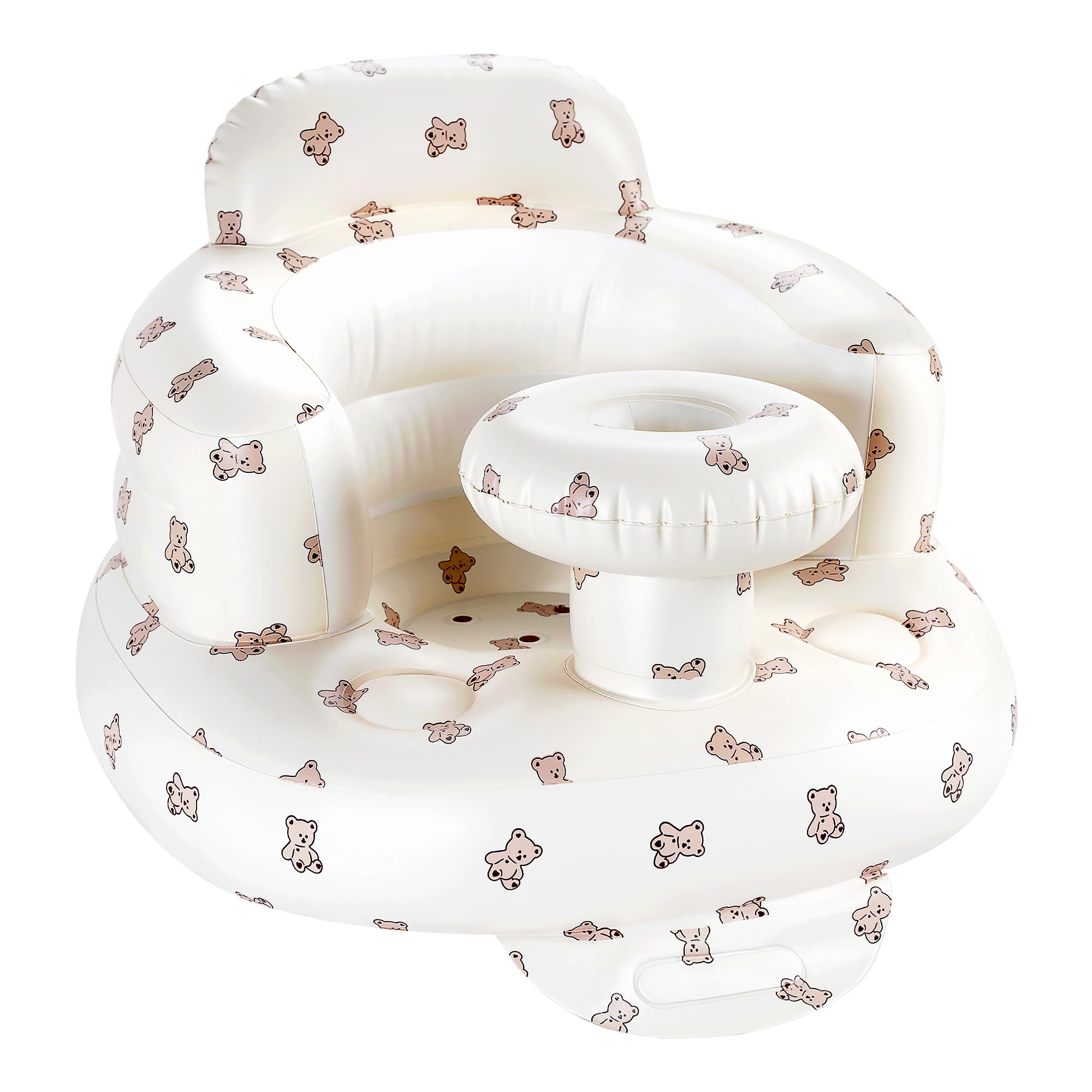 Photo 1 of Hvygss Inflatable Baby Seat with Tray, Comfortable Sit Me Up Floor Seat for Baby Learning to Sit, Portable Built in Air Pump Blow Up Baby Chair?Sitting Support Infant Chair for 3 Months Up (Bear Cub)