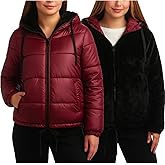 Steve Madden Womens Winter Jacket - Heavyweight Reversible Quilted Parka Puffer Coat Faux Fur Lined Jackets for Women