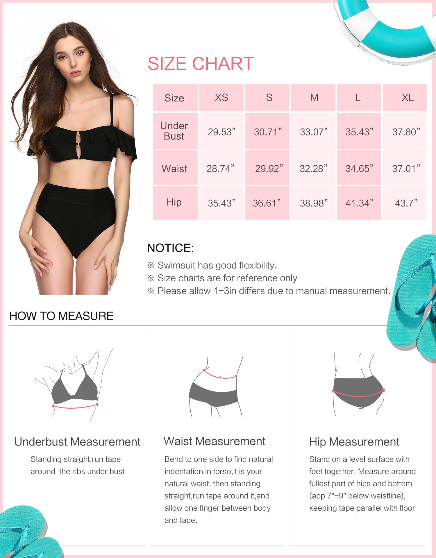 Verano Playa Women Bikini Swimsuits Two Piece Off Shoulder Bandeau Crop Ruffled Flounce Top High Waisted Bottom Bathing Suit