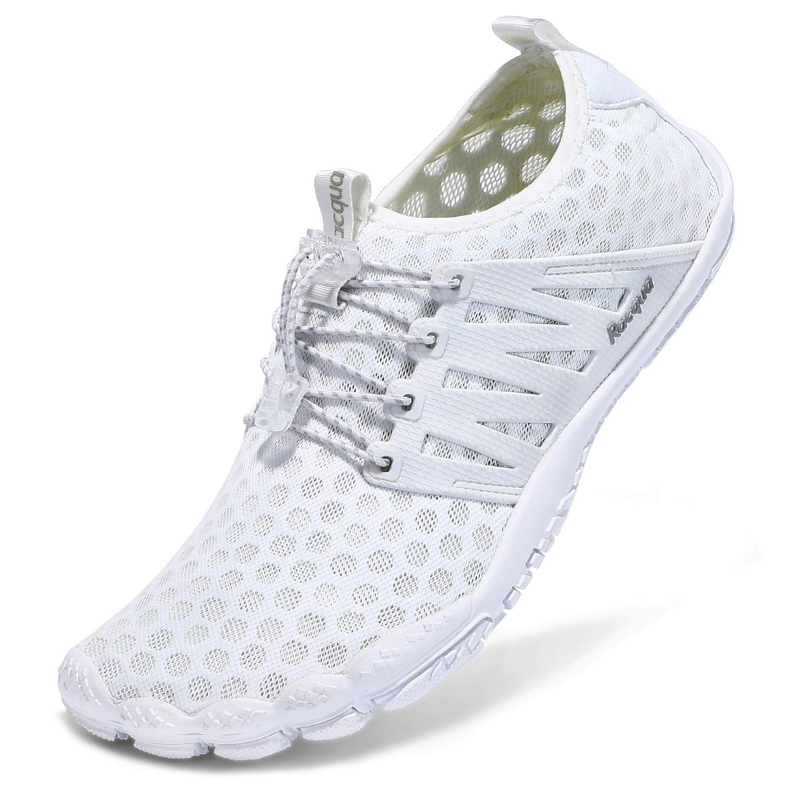 Photo 1 of Racqua Water Shoes Quick Dry Barefoot Beach Aqua Sport Swim Surf Pool Hiking Diving Walking for Men Women White 6 Women/5 Men