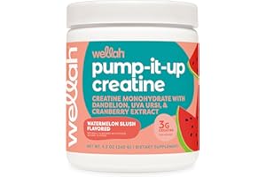 Wellah Creatine for Women (50 Servings, Watermelon Slush) - Creatine Monohydrate with Dandelion & Cranberry Extract