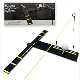 Dial In Golf Putting Alignment System &ndash; Master Alignment, Start Line &amp; Impact | Eye, Stance &amp; Putter Face Calibration | Compact Golf Aid w/High-Vis Sight Line String