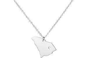 Yiyang State Necklace Pendant Country Map Pendant Charm Jewelry Gift for Women Teens