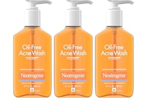 Neutrogena Oil-Free Acne Wash, Acne Fighting Facial Cleanser with Salicylic Acid Medicine, Acne Treatment for Face, Non-Comedogenic, Residue-Free, 9.1 fl oz Pump Bottles, 3 Pack