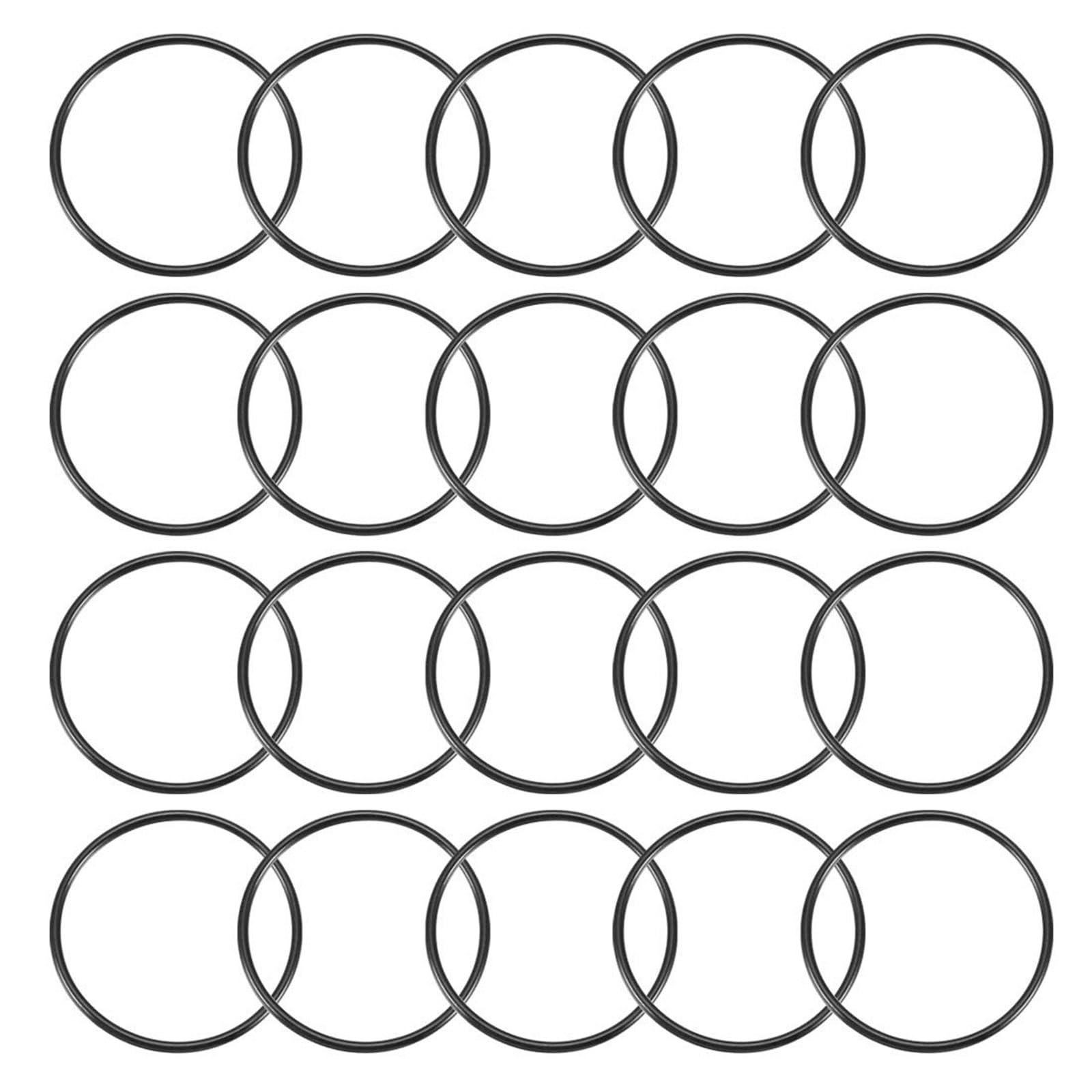TOP-VIGOR 20Pcs Nitrile Rubber O-Rings, 50mm OD 47mm ID 1.5mm Width Metric Sealing Gasket, Rubber Washers O Rings Spacers for Faucet Plumbing Automotive Repair, Black