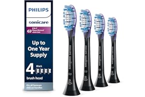 Philips Sonicare G3 Two-in-One - Genuine Replacement Electric Toothbrush Heads, Black, 4 Pack One Year Supply, HX9054/95
