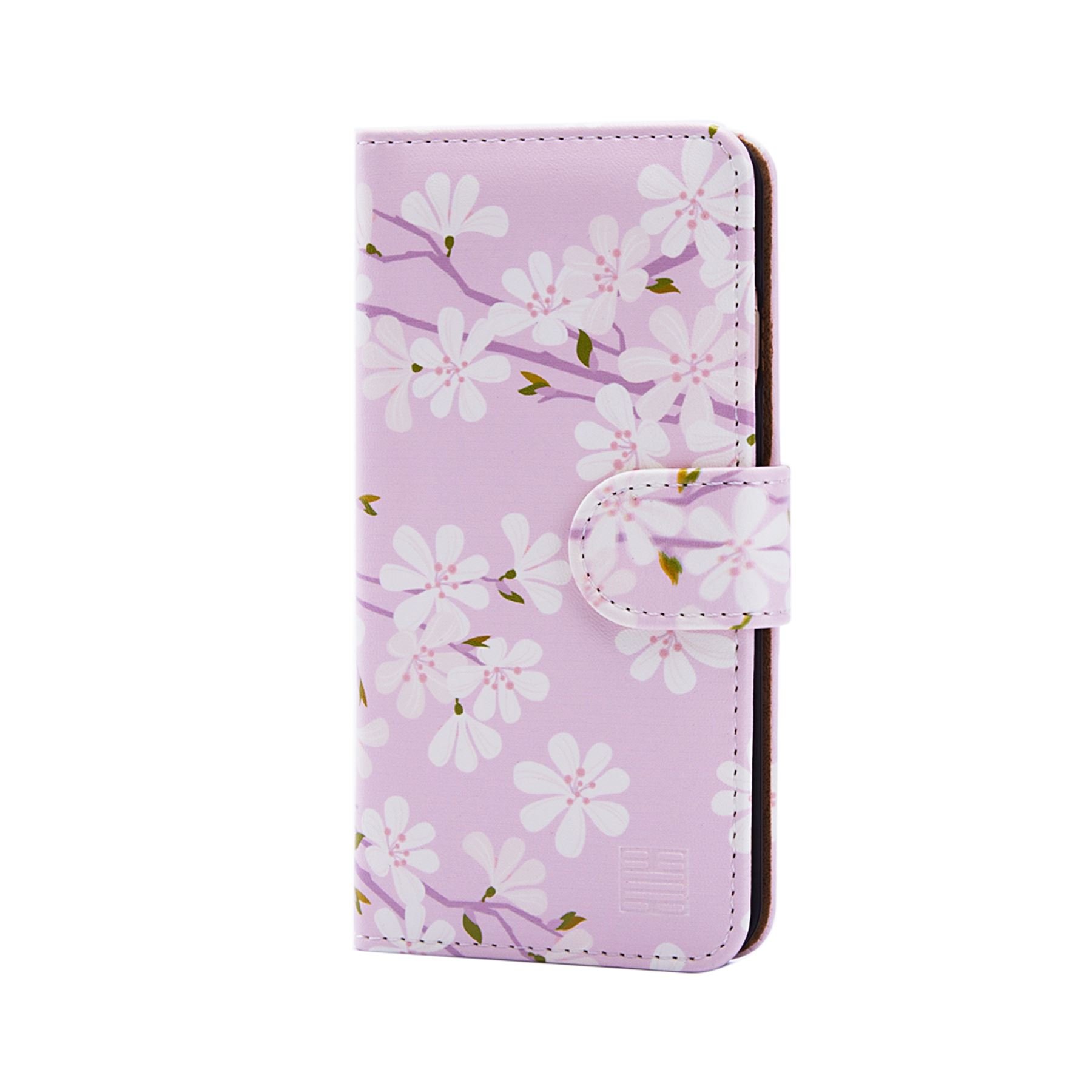 32nd Floral Series - Design PU Leather Book Wallet Case Cover for Apple iPhone 7, 8, SE (2020) & SE (2022), Designer Flower Pattern Wallet Style Flip Case With Card Slots - Cherry Blossom