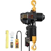 CAMMOO 2200lbs Electric Chain Hoist, 492ft Wireless &amp; 20ft Wired Control | 20ft Lifting Height, Brushless Copper Motor, DT Carburized Chain, IP65 for Warehouse, Black
