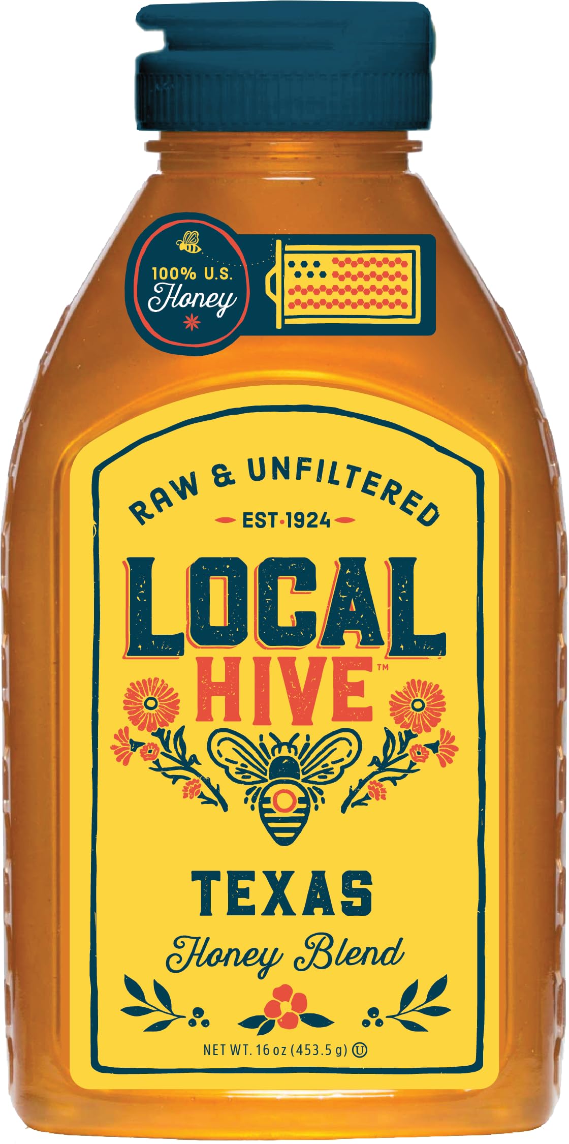 Local Hive Texas Raw Unfiltered Honey 16oz. 100% US