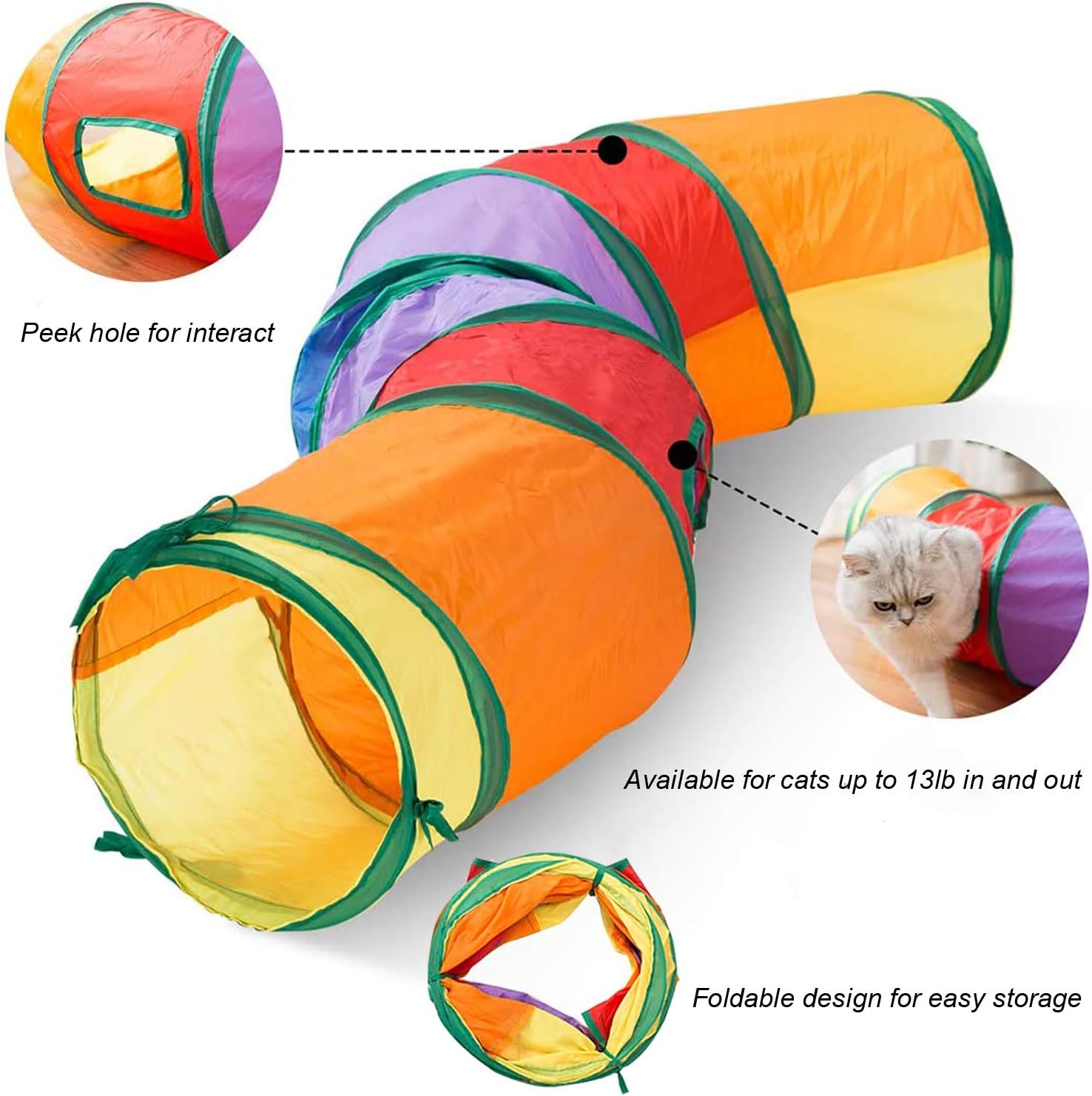Wefine 20 Pcs Cat Toys, Kitten Toys for Indoor Cats Cat Tunnel Interactive Feather Teaser Wand Ball Toy Set for Kitty and Cats - Image 3