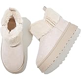 HYPOCRUTE Womens Winter Boots Fur Snow Boots Ankle Booties Fuzzy Warm Platform Short Boots for Women Slip on Boots