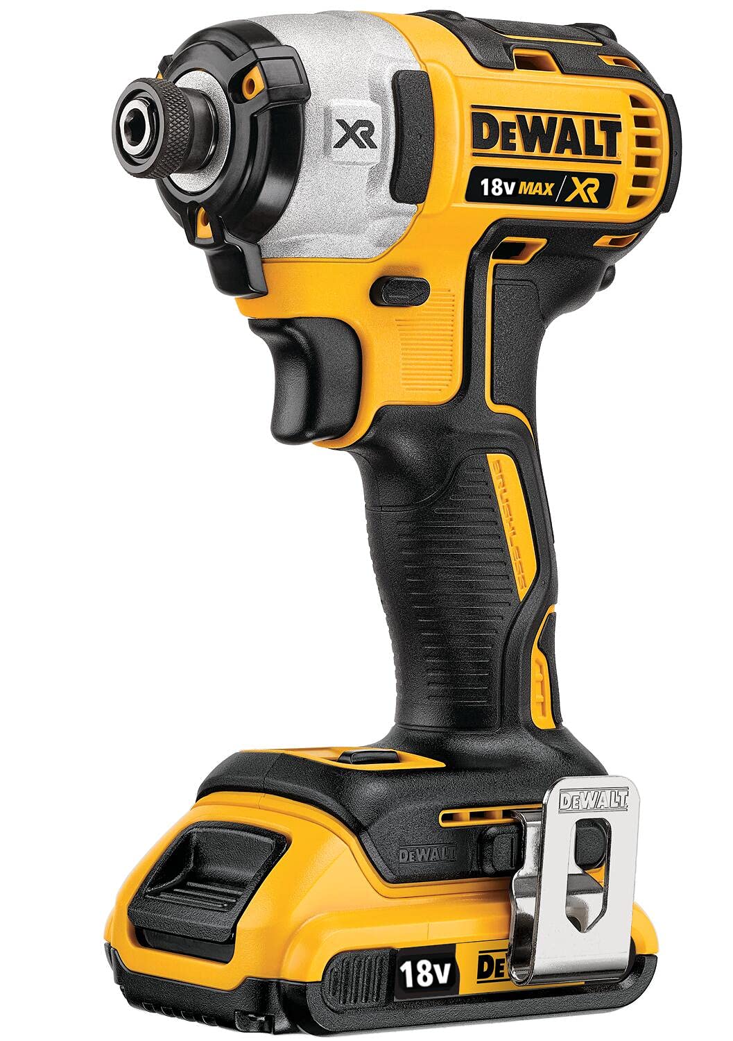 DeWalt DEWDCF887D2 3-Speed XR Brushless Impact Driver with 2 x 2 A Li-Ion Battery, 18 V, Yellow