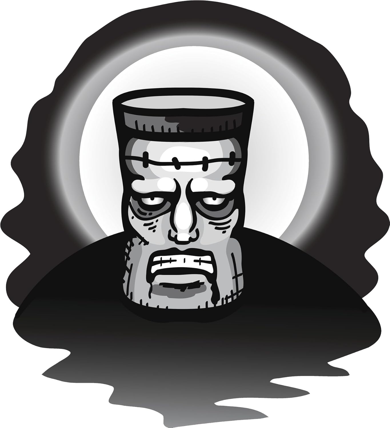 Amazon Com Creepy Frankenstein In Foggy Smoke Cartoon Vinyl Decal Sticker 4 Tall Automotive