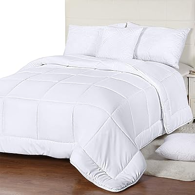 Utopia Bedding All Season Down Alternative Quilted Comforter Twin - Twin Duvet Insert with Corner Tabs - Machine Washable - Duvet Insert Stand Alone Comforter - Twin/Twin XL - White