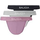 SALIGIA Men’s Bikini Briefs Underwear Sexy, Tag-Free & 60s Luminous Modal-Nylon Blend High-Cut Brief with No-Fly Pouch 3-Pack