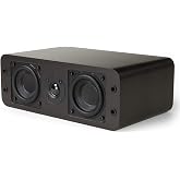 Micca OoO Slim Passive Center Channel Speaker, Home Theater, Each, Walnut | Amplifier Required, Dual 3-Inch Woofers, 0.75-Inch Silk Tweeter, Under 4-Inch Tall, Desktop, Surround Sound, Wall Mountable