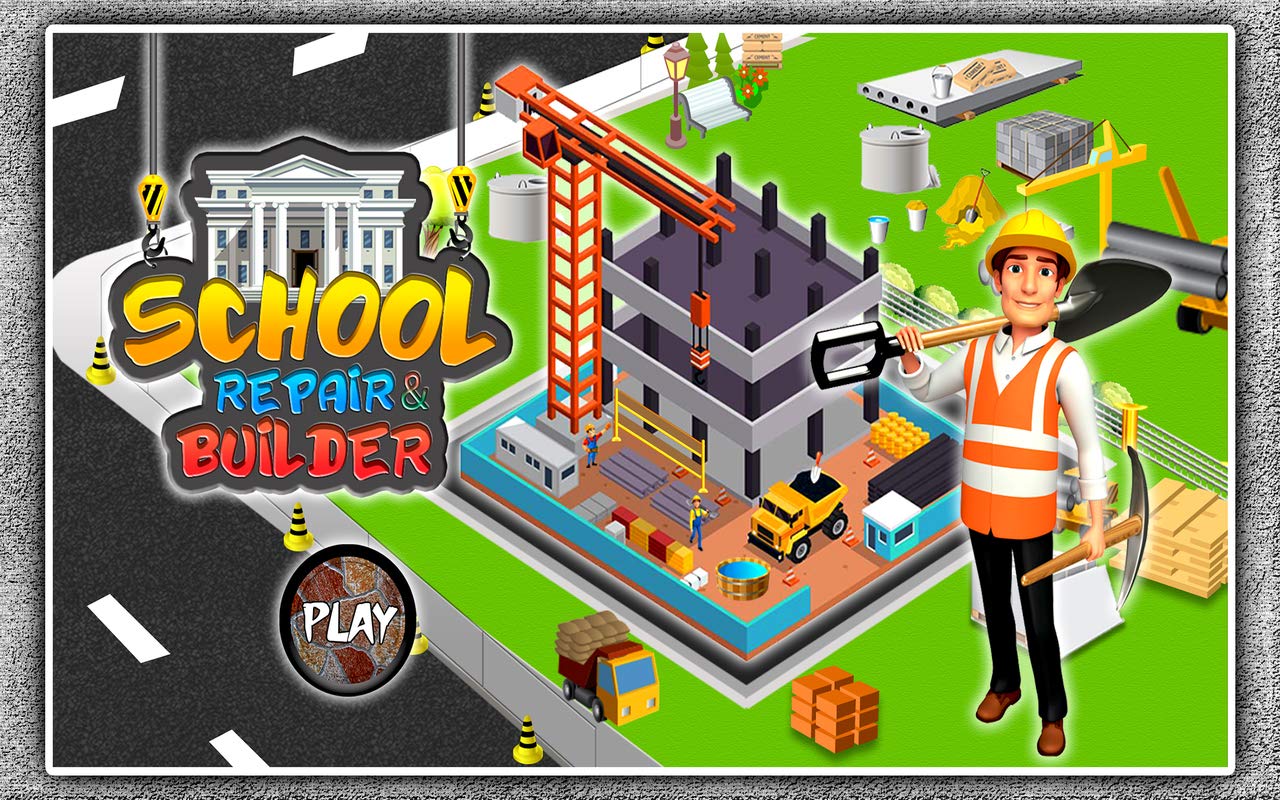 Site de construction de bâtiments scolaires Builder Game city Paint