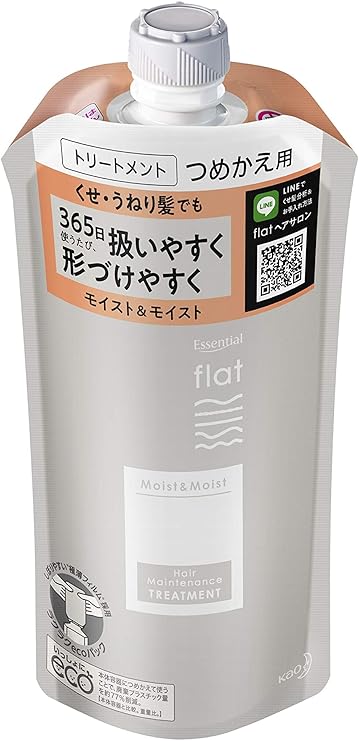 Amazon Flat フラット エッセンシャル フラット モイスト モイスト トリートメント くせ毛 うねり髪 毛先 まとまる ストレートヘア ときほぐし成分配合 整髪成分 詰替 340ml リフレッシュフローラルの香り Flat フラット ヘアトリートメント 通販