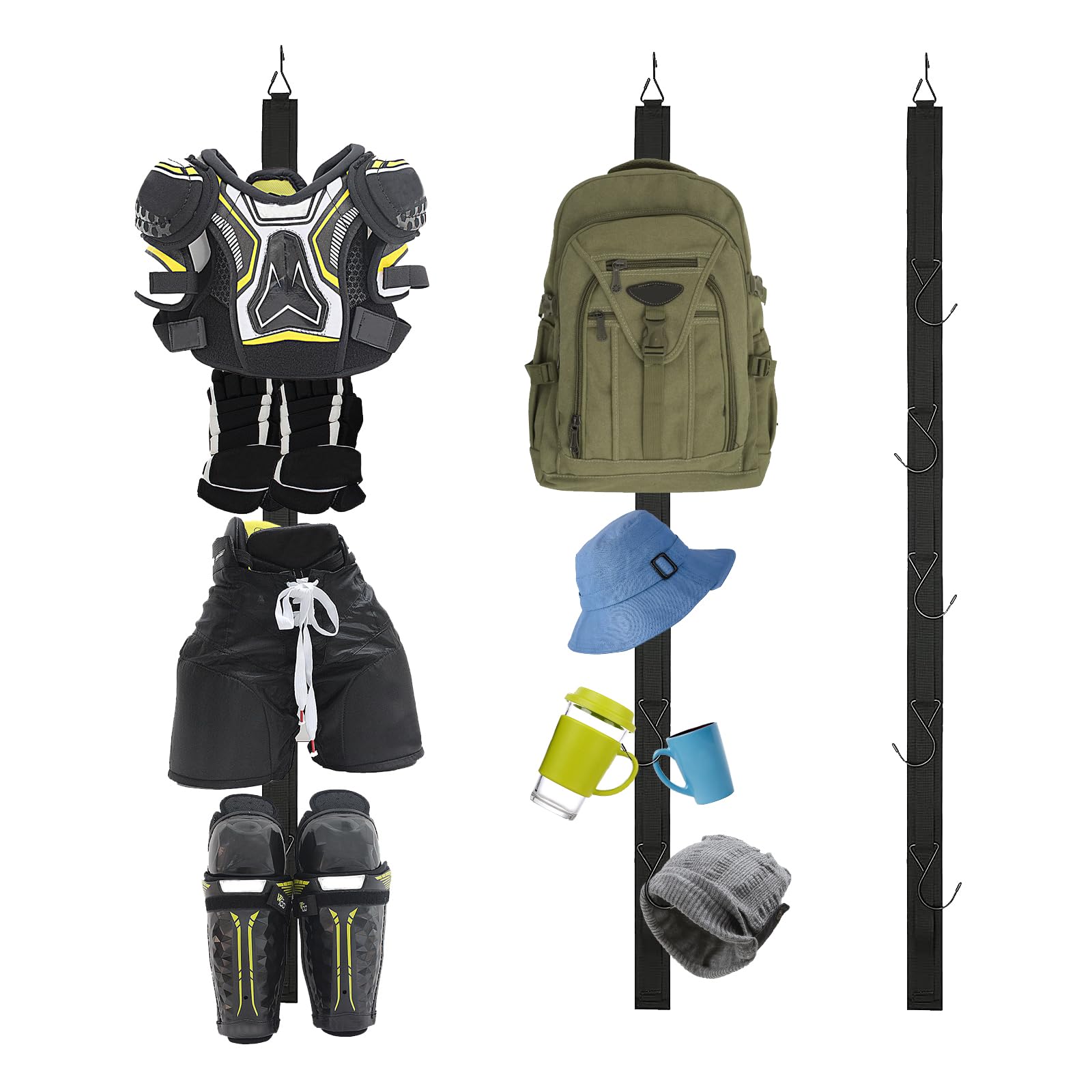 XITVVyg Hockey Drying Rack, Sports Gear Organizer with 5 Hooks For Home Travel Outdoor Baseball Using in Hockey Skating Football Lacrosse Camping Fishing- Sports Gear Hanger,Ice Hockey Gifts (Black)
