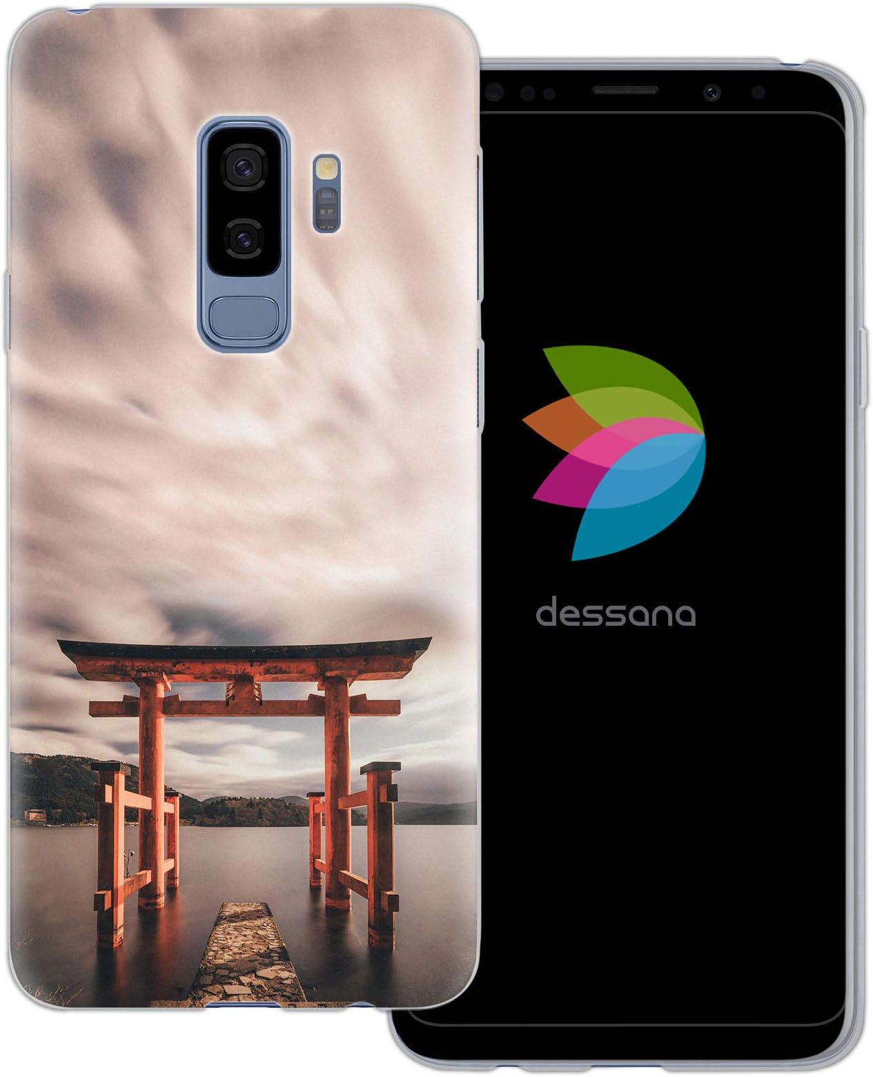 dessana Japan Culture Transparent Protective Case Phone Cover for Samsung Galaxy S9 Plus Hakone Shrine Peace Torii