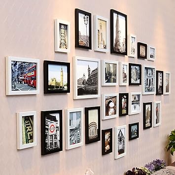 Paper Plane Design European UK Theme Popular Monuments And Buildings Extra Large Wall Decoration Photo Frame Set (232 cmX 1.6 cmX 99 cm)
