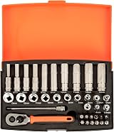 Bahco SL25L 1/4in Deep Drive Socket Set 37 Piece Secure‑Fit Deep Kit view 3