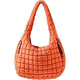 ASWACA Puffer Quilted Tote Bag for Women Nylon Crossbody Bags Puffy Purse Hobo Large Shoulder Bag Trendy