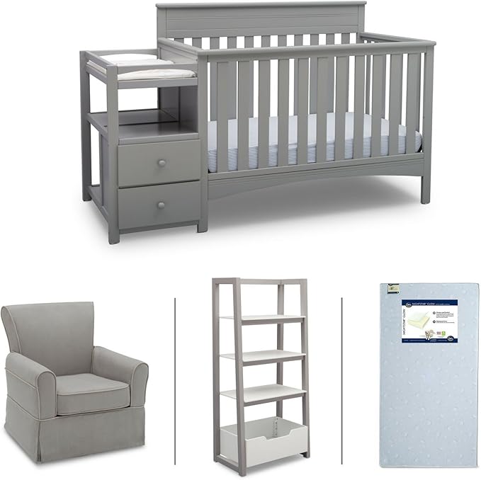 Delta Children Nursery Furniture Set with Crib Mattress