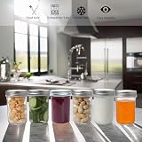 Hniuyun 8oz Mason Jars 6 Pack Regular Lids 240ml Clear Glass Canning Jars view 6