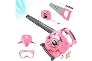 Toy Choi's Leaf Blower Toy Tool Pretend Play Series,Pink Outside Construction Toddler Toys with Saw,Outdoor Preschool Gardening Kids Tool Set Gift for 2 3 4 5 6 Boys and Girls