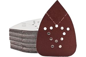 120 Grit Mouse Sander Sandpaper, 50PCS Sanding Pads for Mouse Palm Sanders, Hook and Loop Sandpaper, Triangle Sanding Pads fo