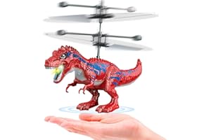 Dinosaur Toys, KPPIT Upgraded Flying Toy Ball Infrared Induction RC Flying Ball Toy for Kids Boys LED Helicopter Flying Drone Indoor Outdoor Games Christmas Birthday Gifts for 6 7 8 9 10 11+ Year Old