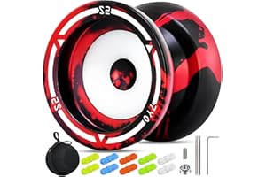 WABESMANIS S2 Beginners Yoyo Professional Trick Yoyo for Kids 8-12, Metal Responsive Yo-yo for Adults with Dual Function, 10 Strings, Case, Bearing Removal Tool